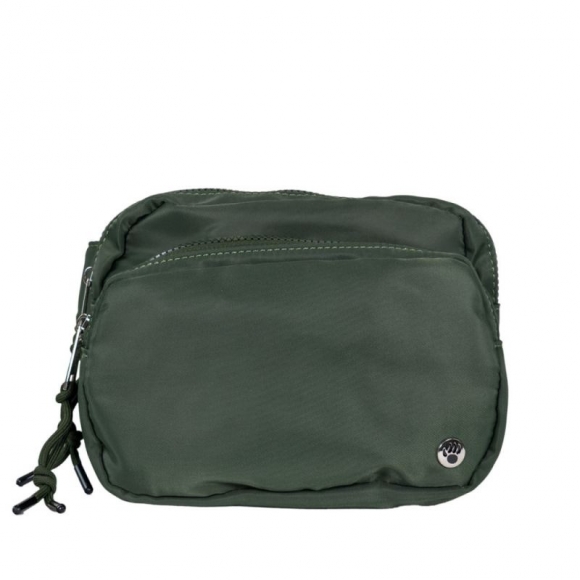 New Arrivals Bearpaw Women's Square Double Zip Waist Bag/Sling Olive New Arrivals Bearpaw Women's Square Double Zip Waist Bag/Sling Olive