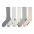 New Arrivals Bearpaw Women's Texture Crew Sock 5Pk Simply Taupe