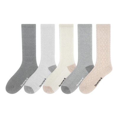 New Arrivals Bearpaw Women's Texture Crew Sock 5Pk Simply Taupe New Arrivals Bearpaw Women's Texture Crew Sock 5Pk Simply Taupe
