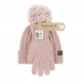 New Arrivals Bearpaw Women's Hat Glove Set 2Pk Pink