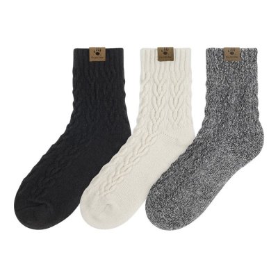 New Arrivals Bearpaw Women's Boot Sock Anklet Lrg Cable 3Pk Multi New Arrivals Bearpaw Women's Boot Sock Anklet Lrg Cable 3Pk Multi