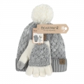 New Arrivals Bearpaw Women's Hat Glove Set 2Pk Lt Grey