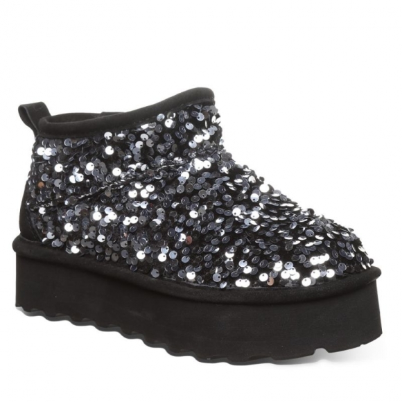 New Arrivals Bearpaw Women's Retro Super Shorty Sequin Silver Sequin
