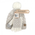 New Arrivals Bearpaw Women's Hat Glove Set 2Pk Egret