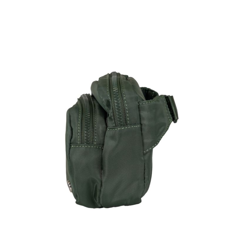 New Arrivals Bearpaw Women's Square Double Zip Waist Bag/Sling Olive