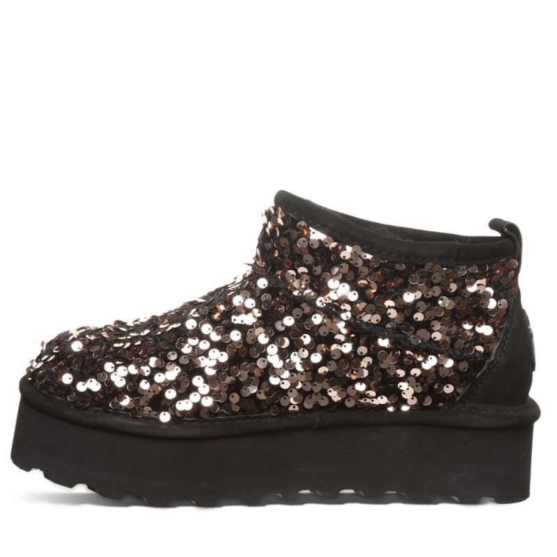 New Arrivals Bearpaw Women's Retro Super Shorty Sequin Gold Sequin