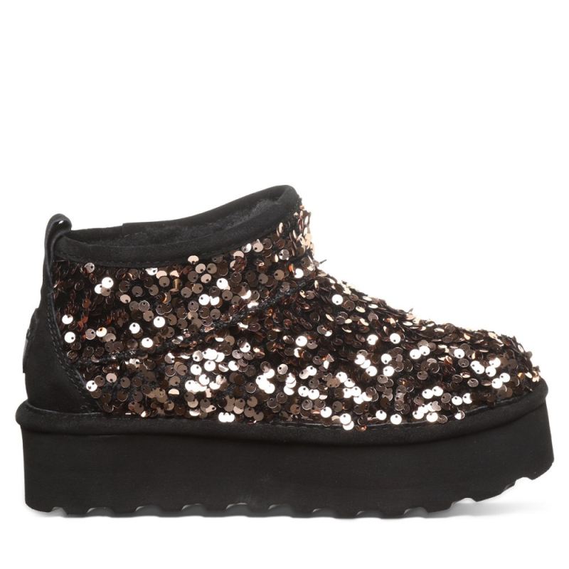 New Arrivals Bearpaw Women's Retro Super Shorty Sequin Gold Sequin