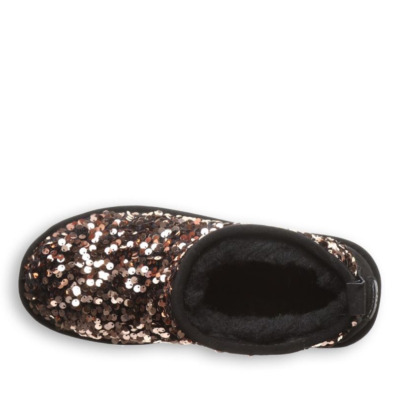 New Arrivals Bearpaw Women's Retro Super Shorty Sequin Gold Sequin