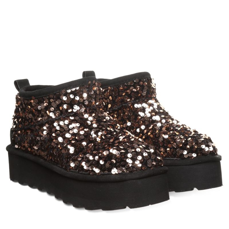 New Arrivals Bearpaw Women's Retro Super Shorty Sequin Gold Sequin