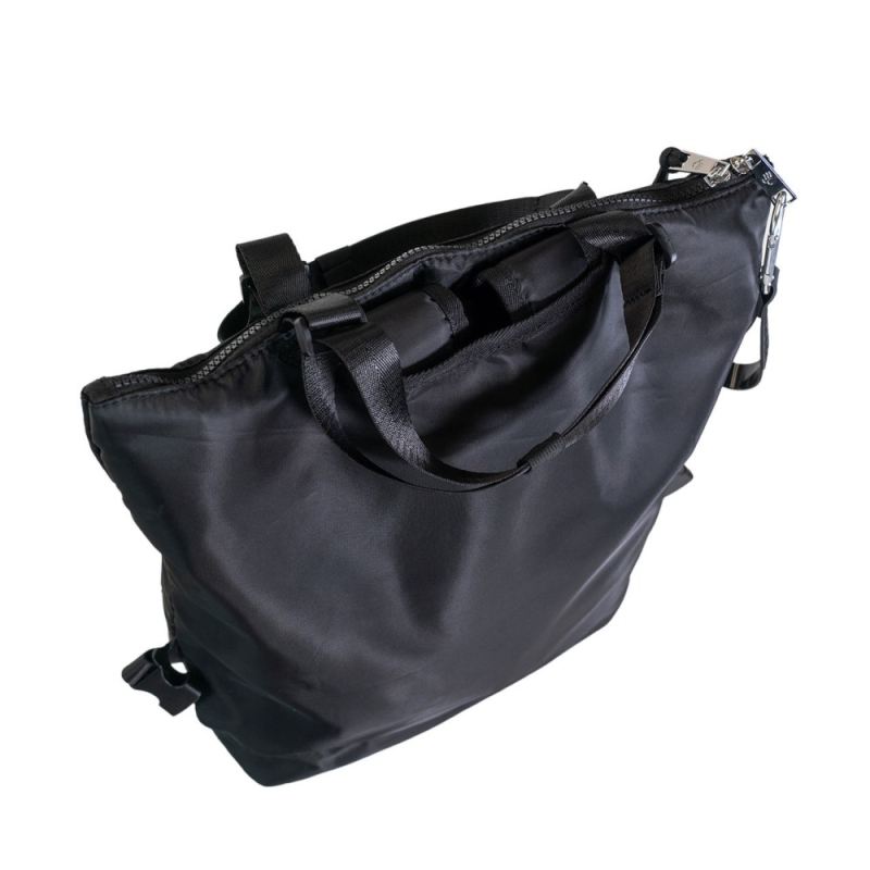 New Arrivals Bearpaw Convertible Nylon Tote / Backpack Black
