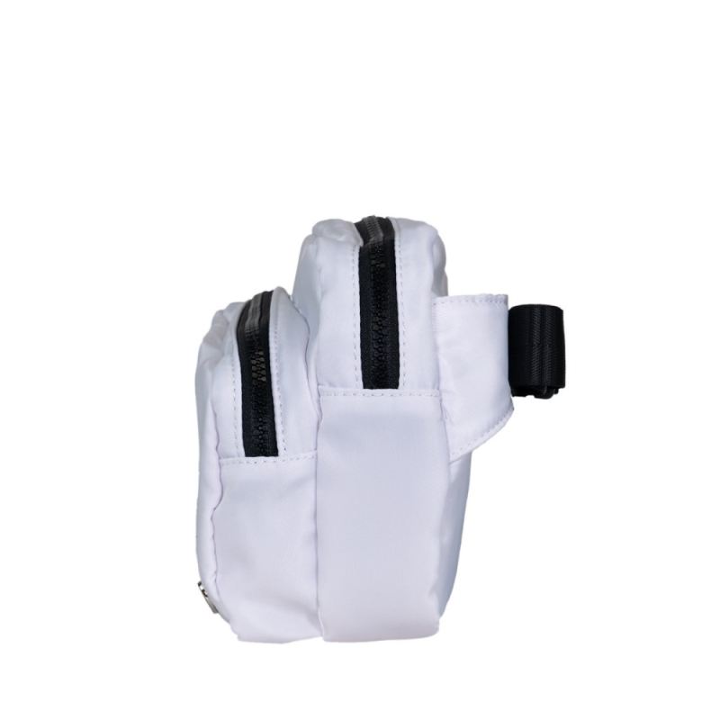 New Arrivals Bearpaw Square Double Zip Waist Bag/Sling White/Black