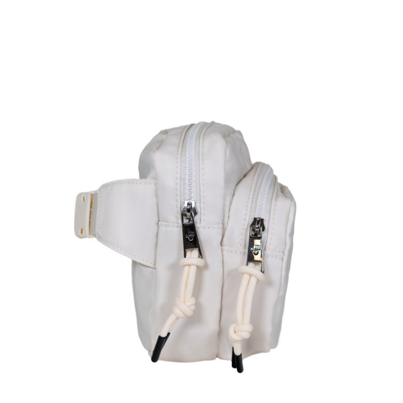 New Arrivals Bearpaw Square Double Zip Waist Bag/Sling Ivory