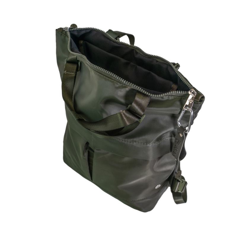 New Arrivals Bearpaw Women's Convertible Nylon Tote / Backpack Dark Olive