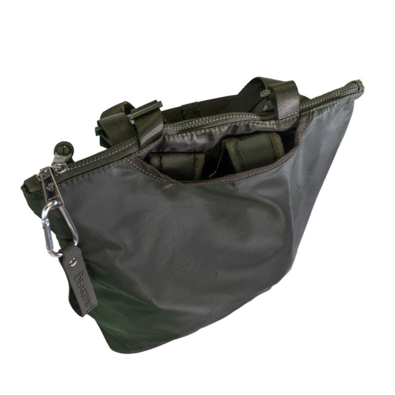New Arrivals Bearpaw Women's Convertible Nylon Tote / Backpack Dark Olive