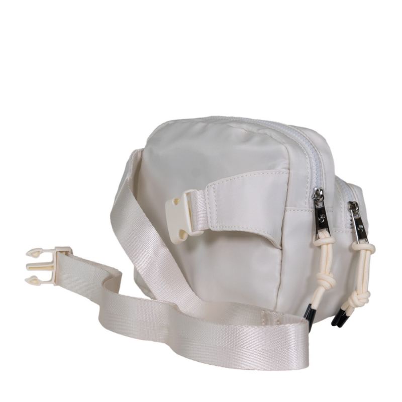 New Arrivals Bearpaw Women's Square Double Zip Waist Bag/Sling Ivory