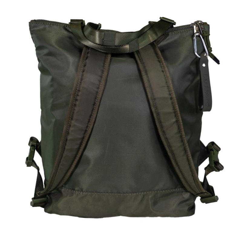 New Arrivals Bearpaw Convertible Nylon Tote / Backpack Dark Olive
