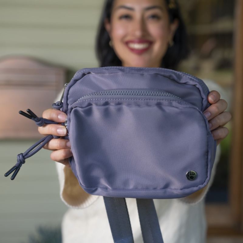 New Arrivals Bearpaw Women's Square Double Zip Waist Bag/Sling Dark Gray