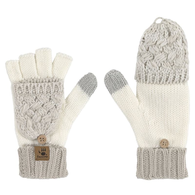 New Arrivals Bearpaw Hat Glove Set 2Pk Egret