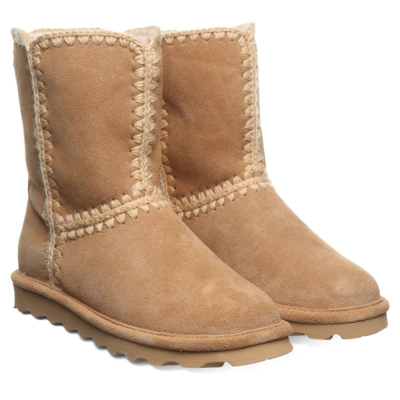New Arrivals Bearpaw Women's Elle Short Crochet Iced Coffee