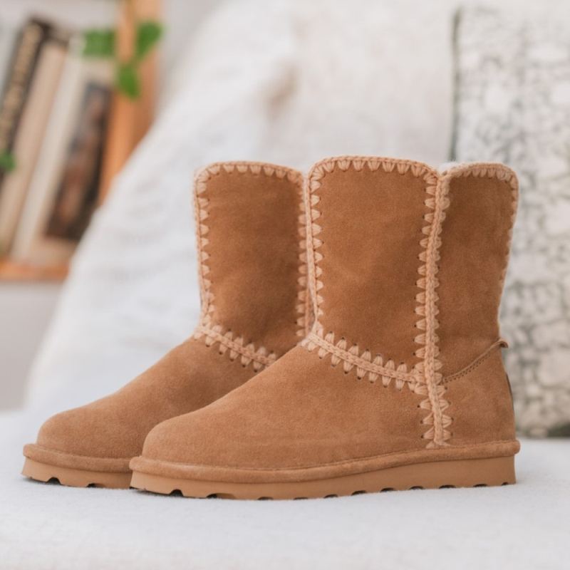New Arrivals Bearpaw Women's Elle Short Crochet Iced Coffee