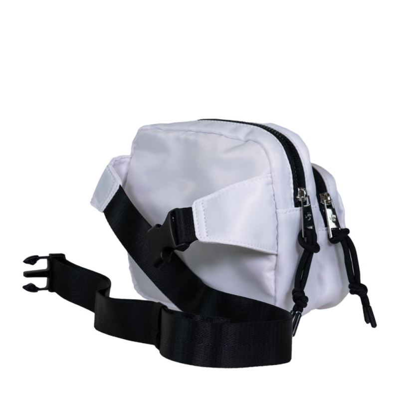 New Arrivals Bearpaw Women's Square Double Zip Waist Bag/Sling White/Black