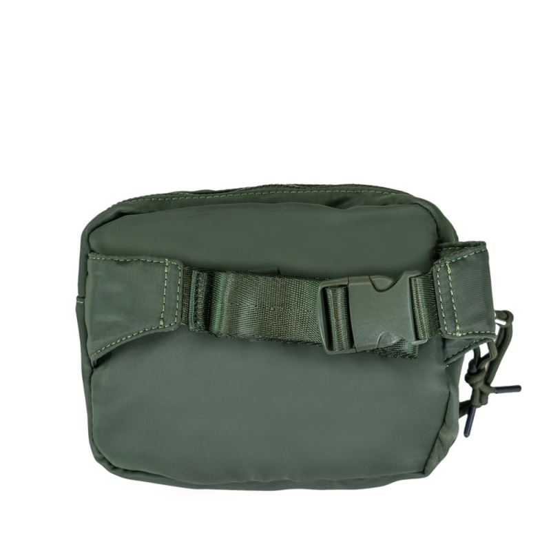 New Arrivals Bearpaw Men's Square Double Zip Waist Bag/Sling Olive