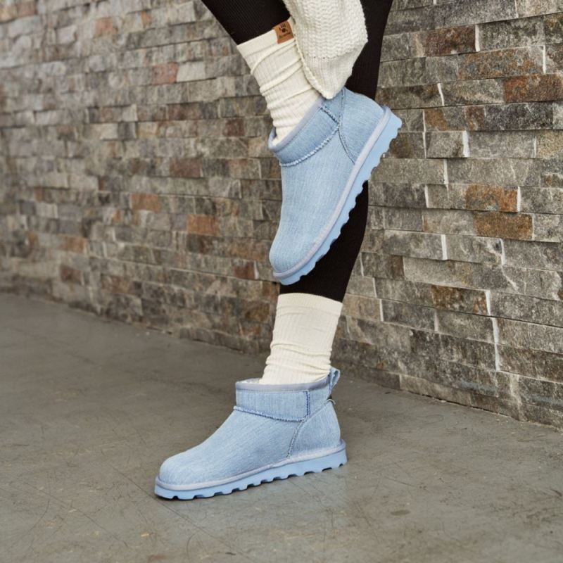 New Arrivals Bearpaw Women's Shorty Vegan Denim Blue