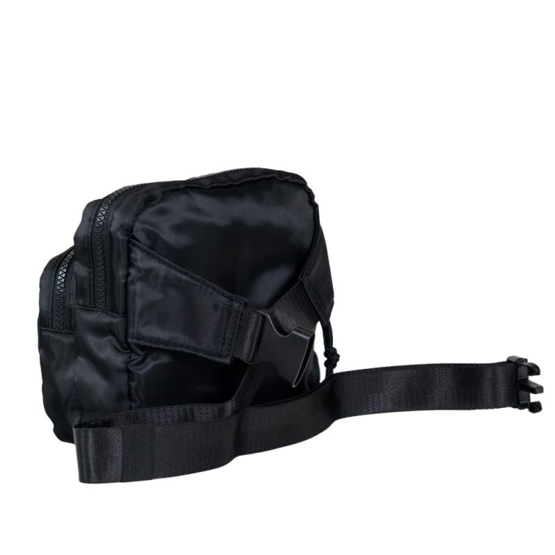 New Arrivals Bearpaw Square Double Zip Waist Bag/Sling Black
