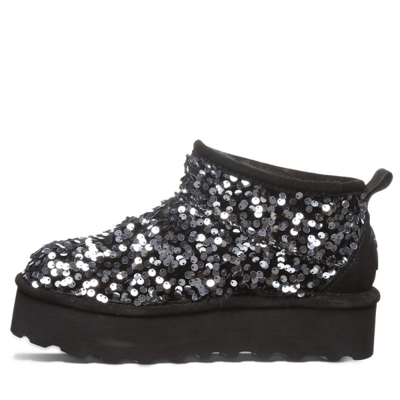 New Arrivals Bearpaw Women's Retro Super Shorty Sequin Silver Sequin