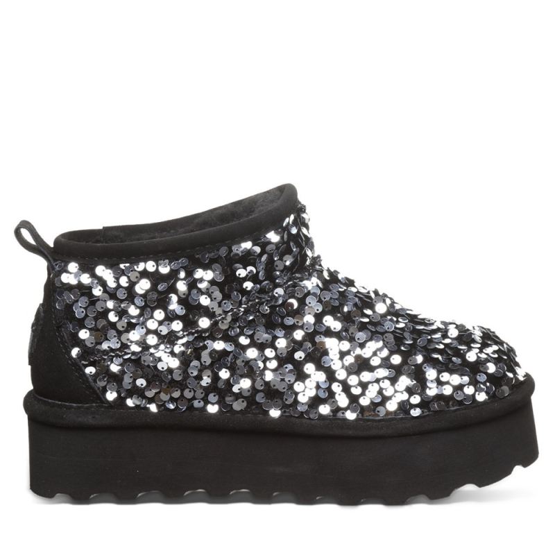 New Arrivals Bearpaw Women's Retro Super Shorty Sequin Silver Sequin