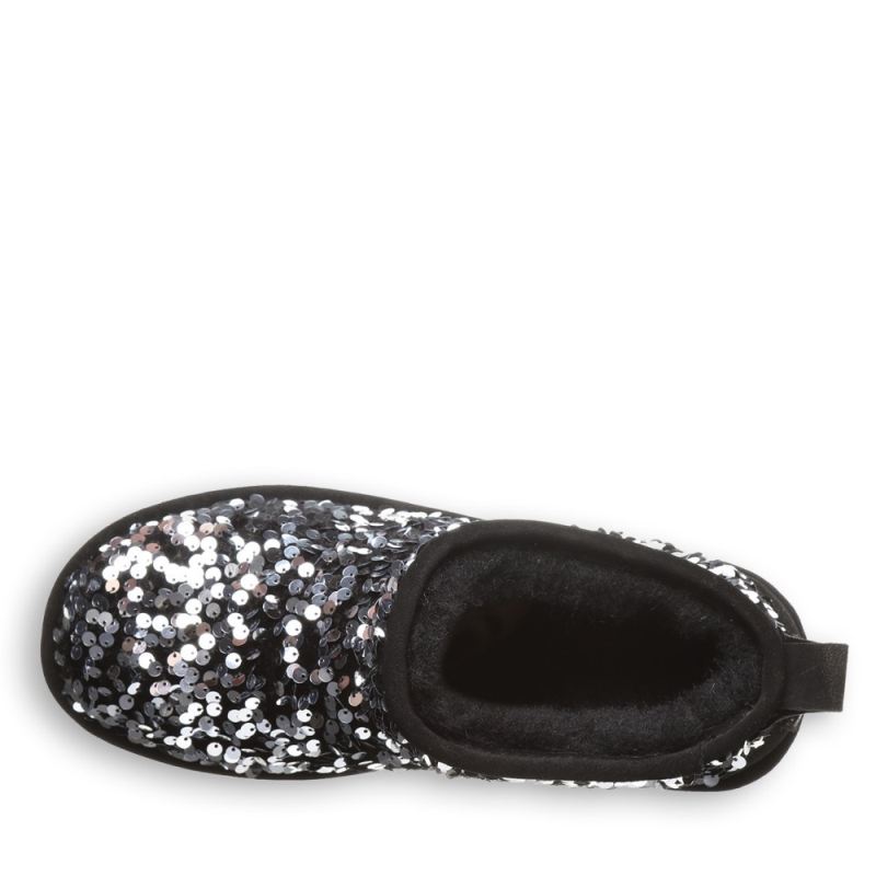 New Arrivals Bearpaw Women's Retro Super Shorty Sequin Silver Sequin